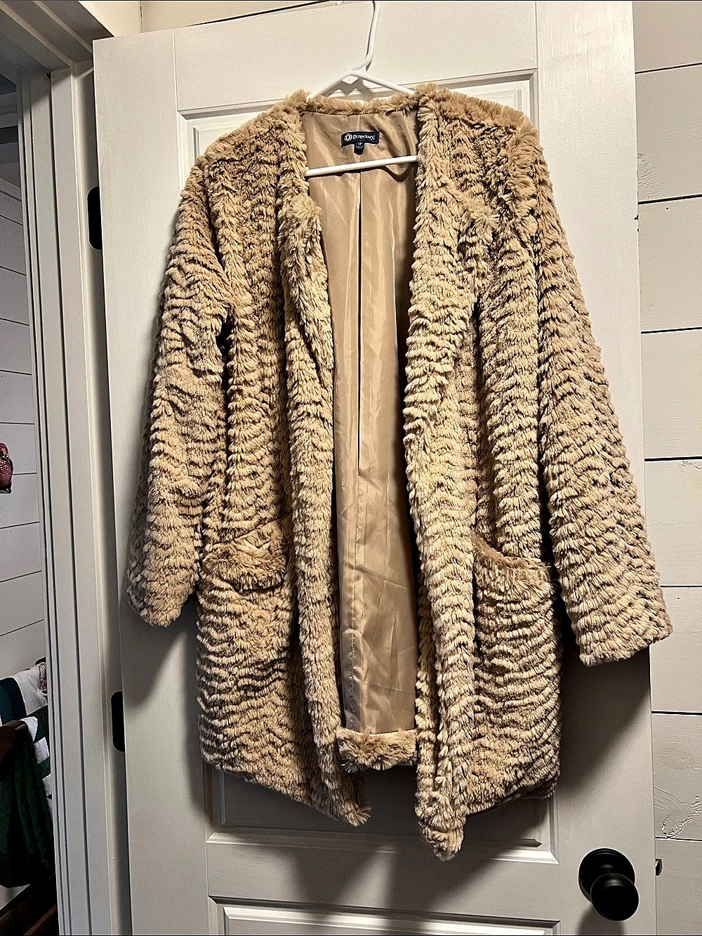 Democracy Women's Faux Fur Jacket Brown Size Medium Like New